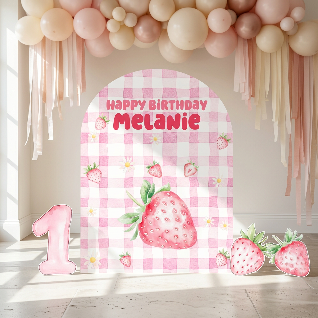 Strawberry Birthday Backdrop Set - display 1