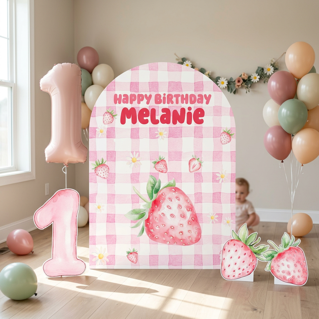 Strawberry Birthday Backdrop Set - display 5