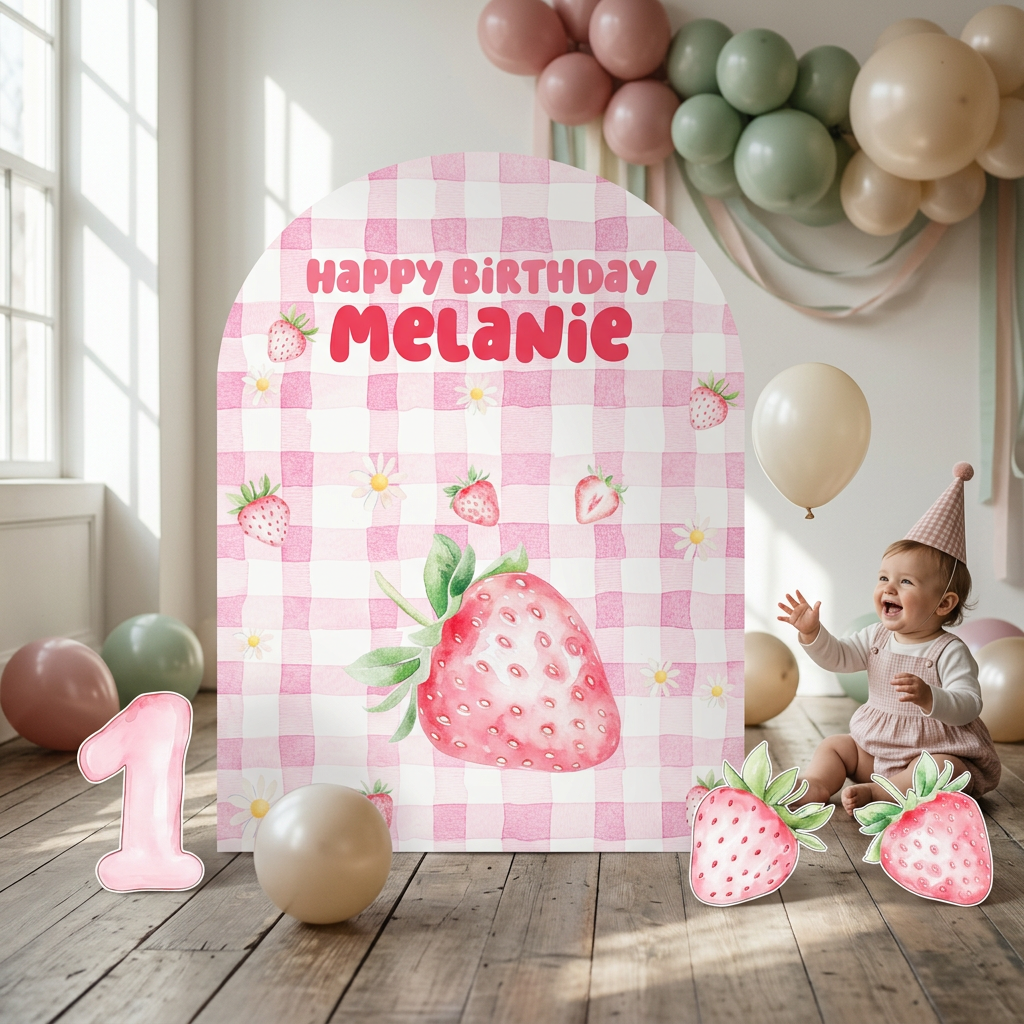 Strawberry Birthday Backdrop Set - display 6