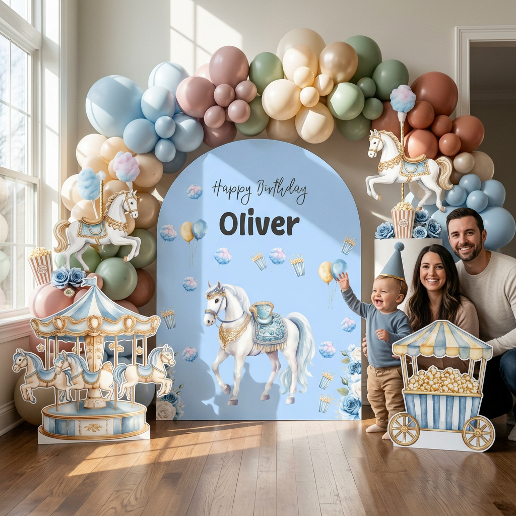 Carousel Birthday Backdrop Set - display 3