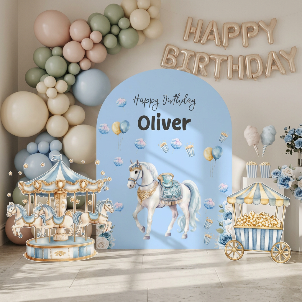 Carousel Birthday Backdrop Set - display 4