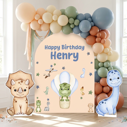 Baby Dinosaur Birthday Backdrop Set - display 1