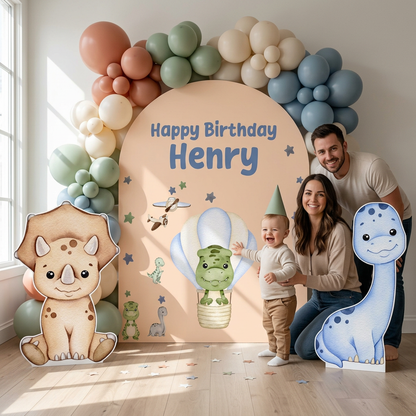 Baby Dinosaur Birthday Backdrop Set - display 3