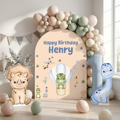 Baby Dinosaur Birthday Backdrop Set - display 5