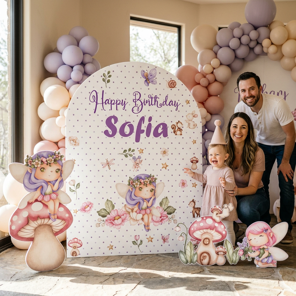 Fairy Garden Birthday Backdrop Set - display 3