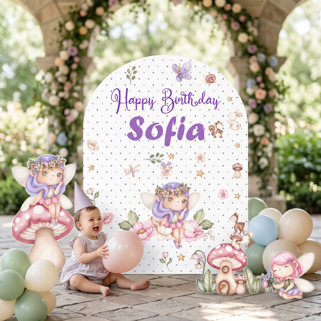Fairy Garden Birthday Backdrop Set - display 6
