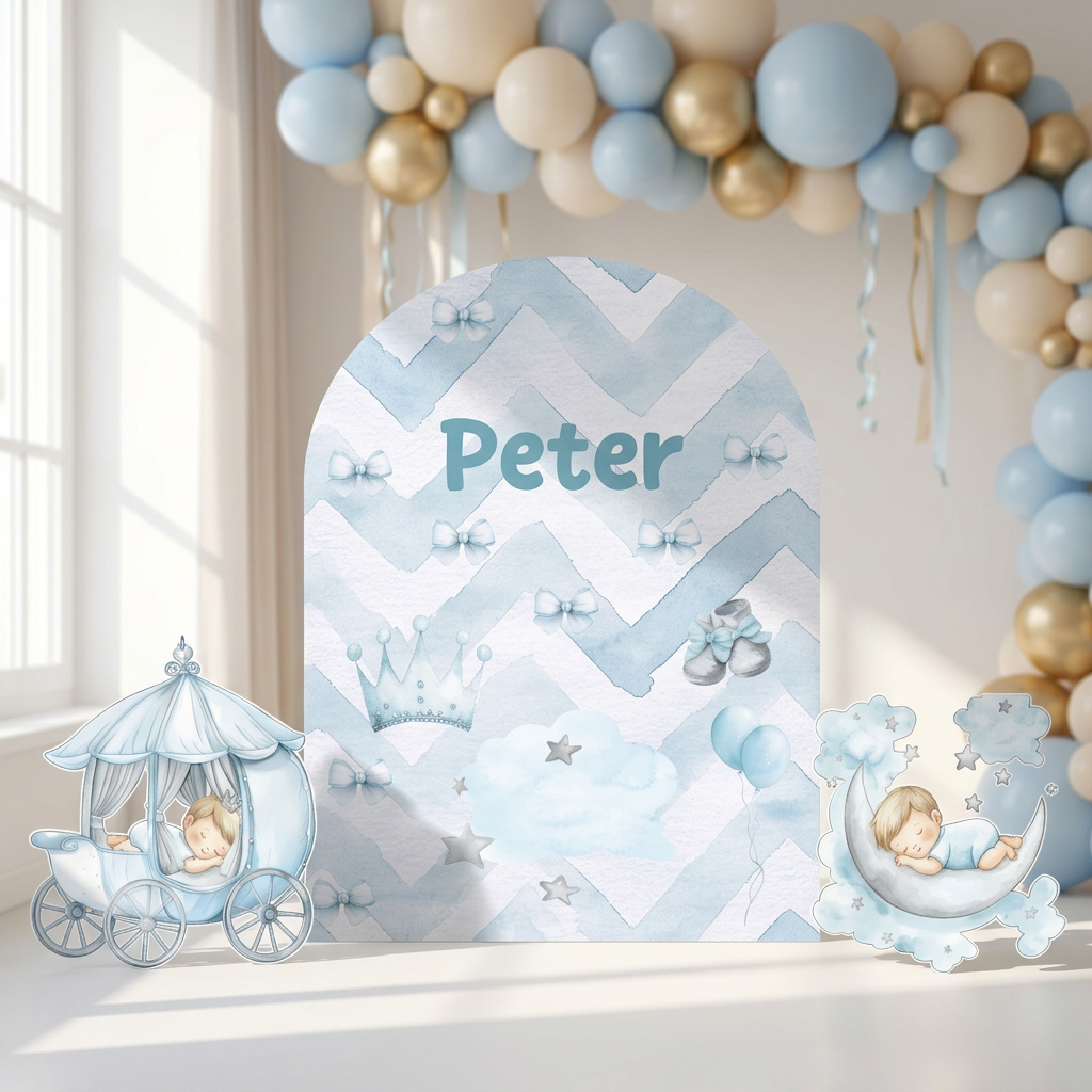 Royal Baby Boy Birthday Backdrop Set - display 1