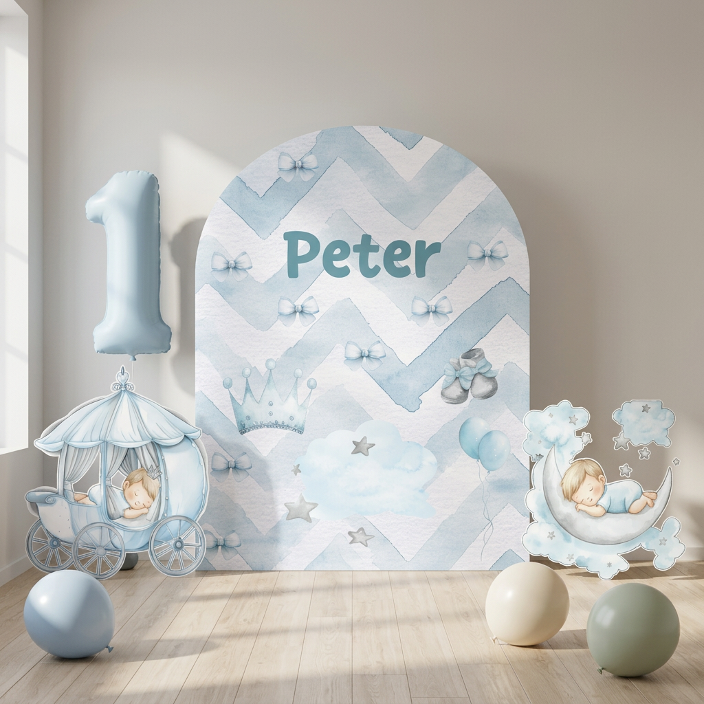 Royal Baby Boy Birthday Backdrop Set - display 5