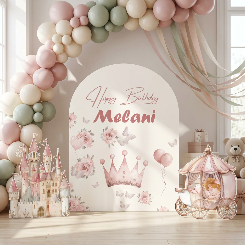 Princess Birthday Backdrop Set - display 1