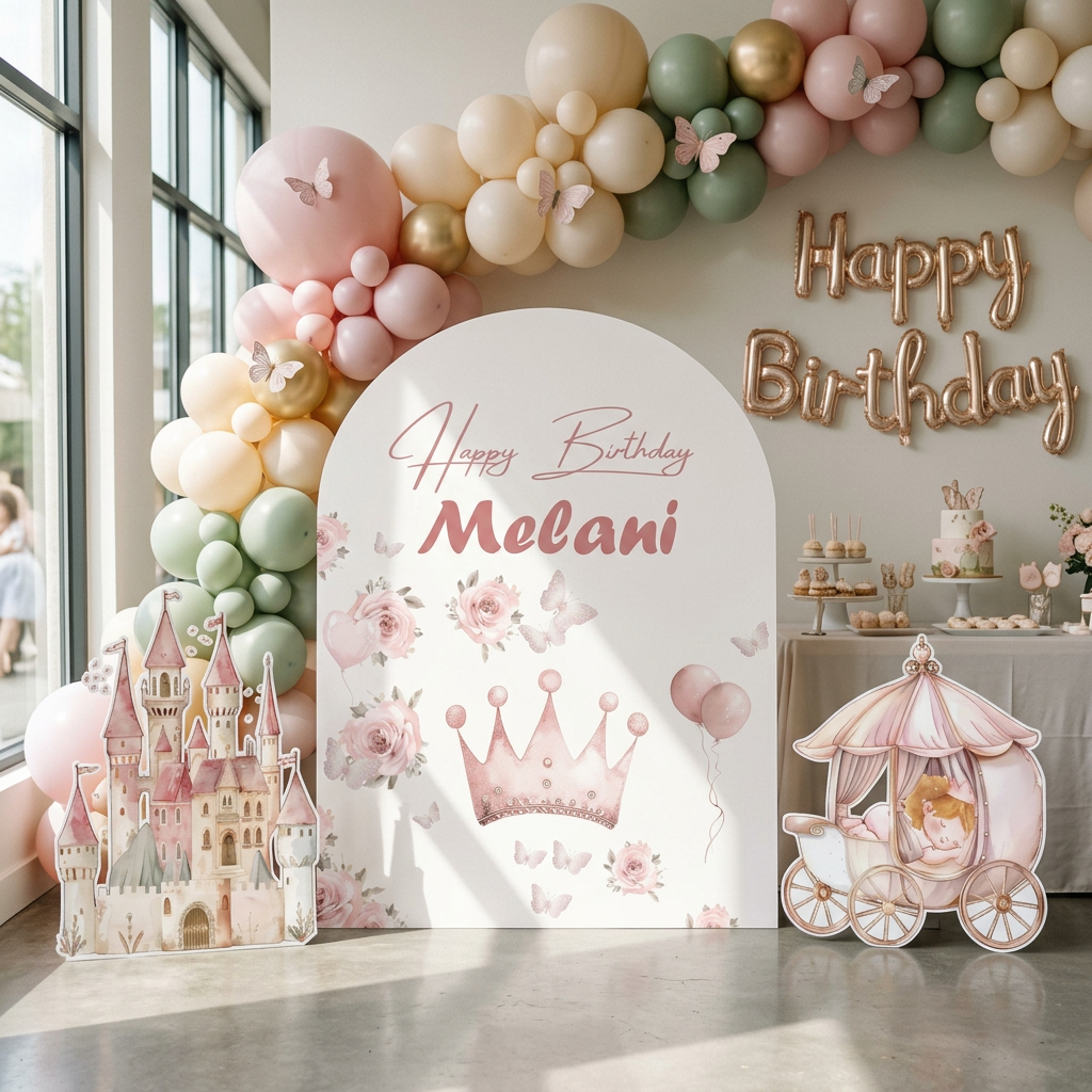 Princess Birthday Backdrop Set - display 4