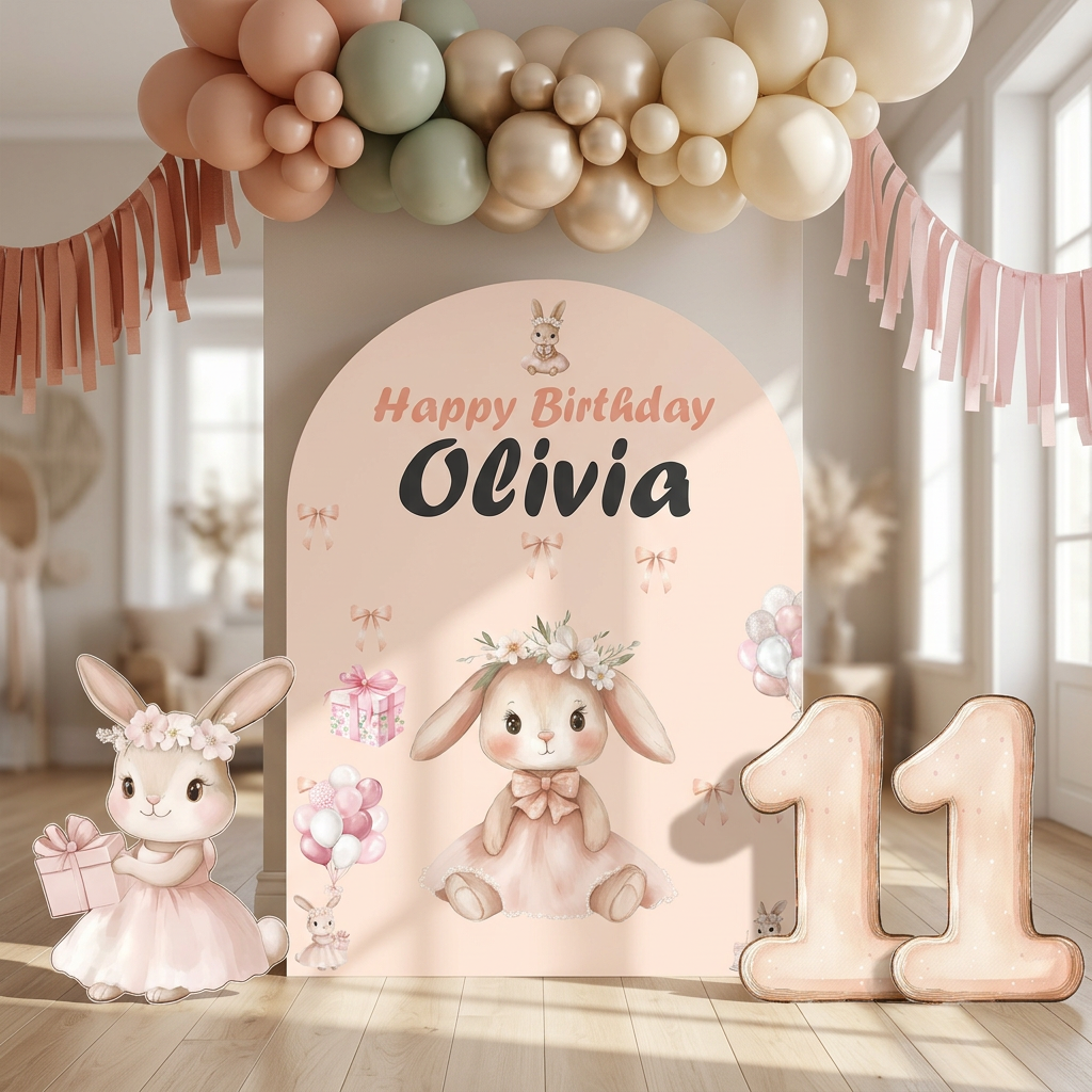 Bunny Birthday Backdrop Set - display 1