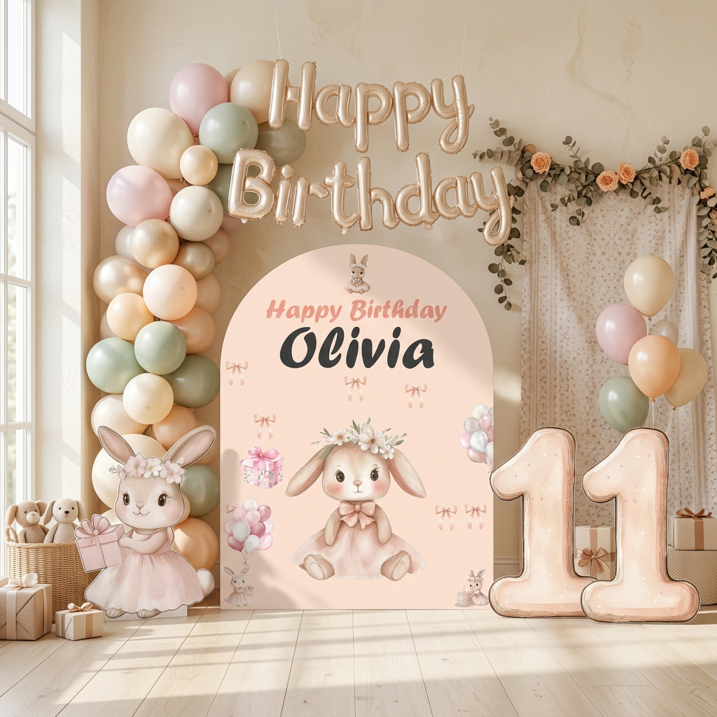 Bunny Birthday Backdrop Set - display 4