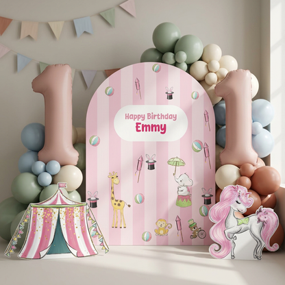 Pink Circus Birthday Backdrop Set - display 5