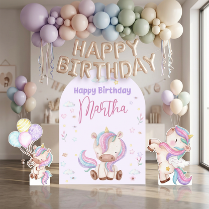 Unicorn Birthday Backdrop Set - display 4