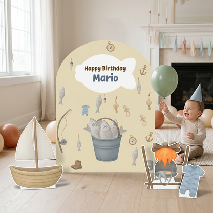 Gone Fishing Birthday Backdrop Set - display 6