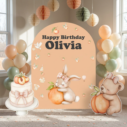 Peach Birthday Backdrop Set - display 2