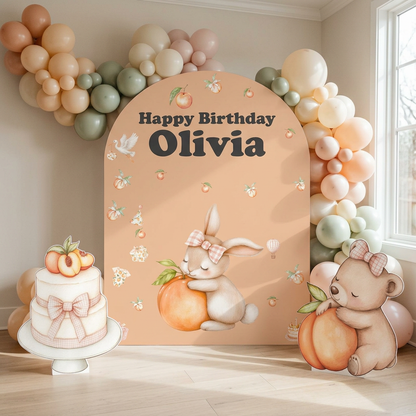Peach Birthday Backdrop Set - display 3