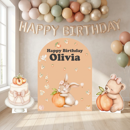 Peach Birthday Backdrop Set - display 4