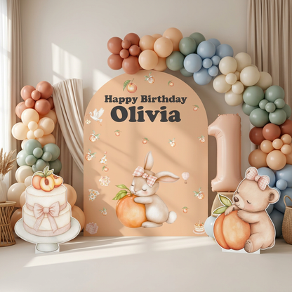 Peach Birthday Backdrop Set - display 5