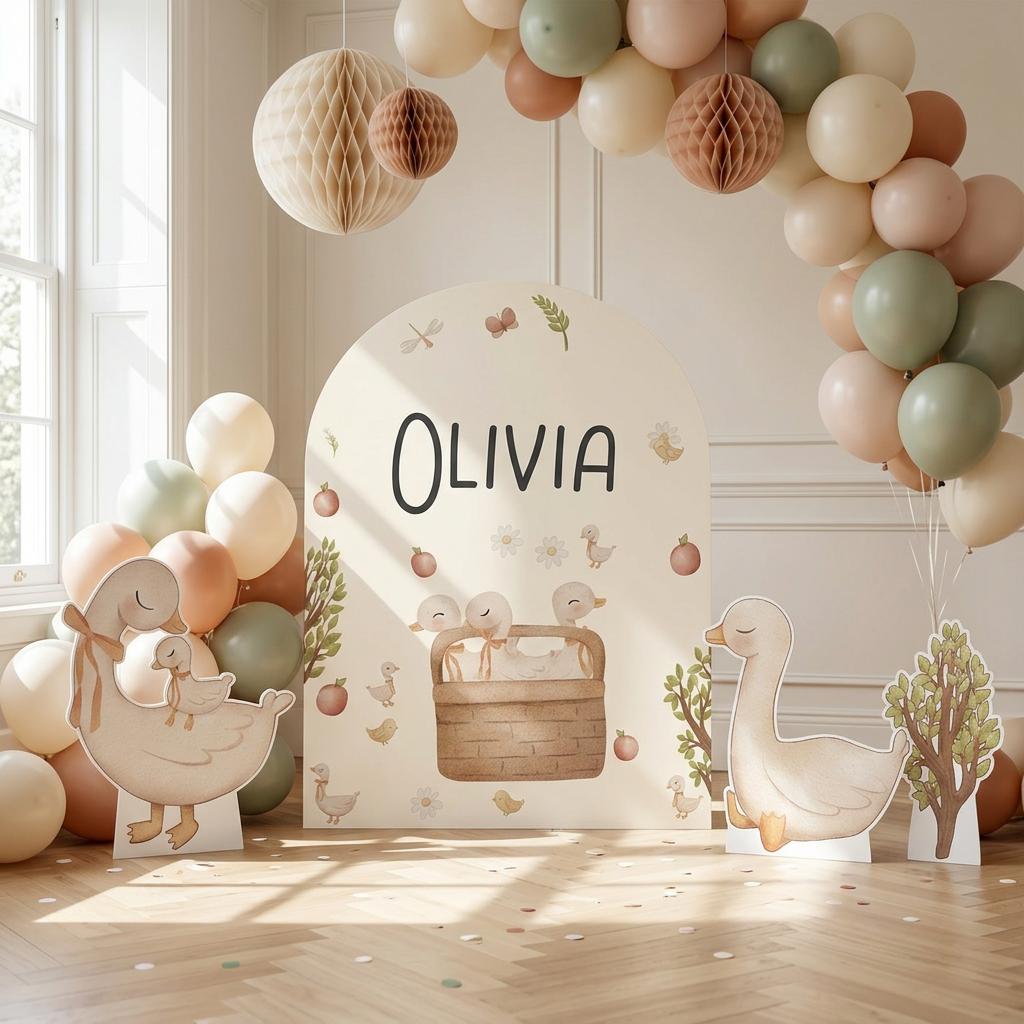 Duckling Birthday Backdrop Set - display 2