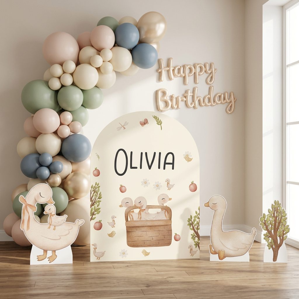 Duckling Birthday Backdrop Set - display 4
