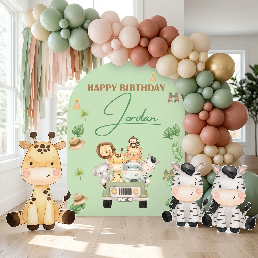 Safari Birthday Backdrop Set - display 1