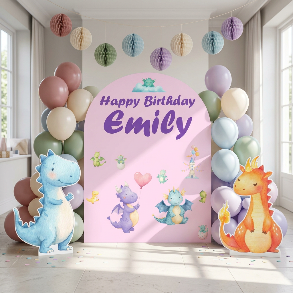 Fantasy Dragons Birthday Backdrop Set - display 2