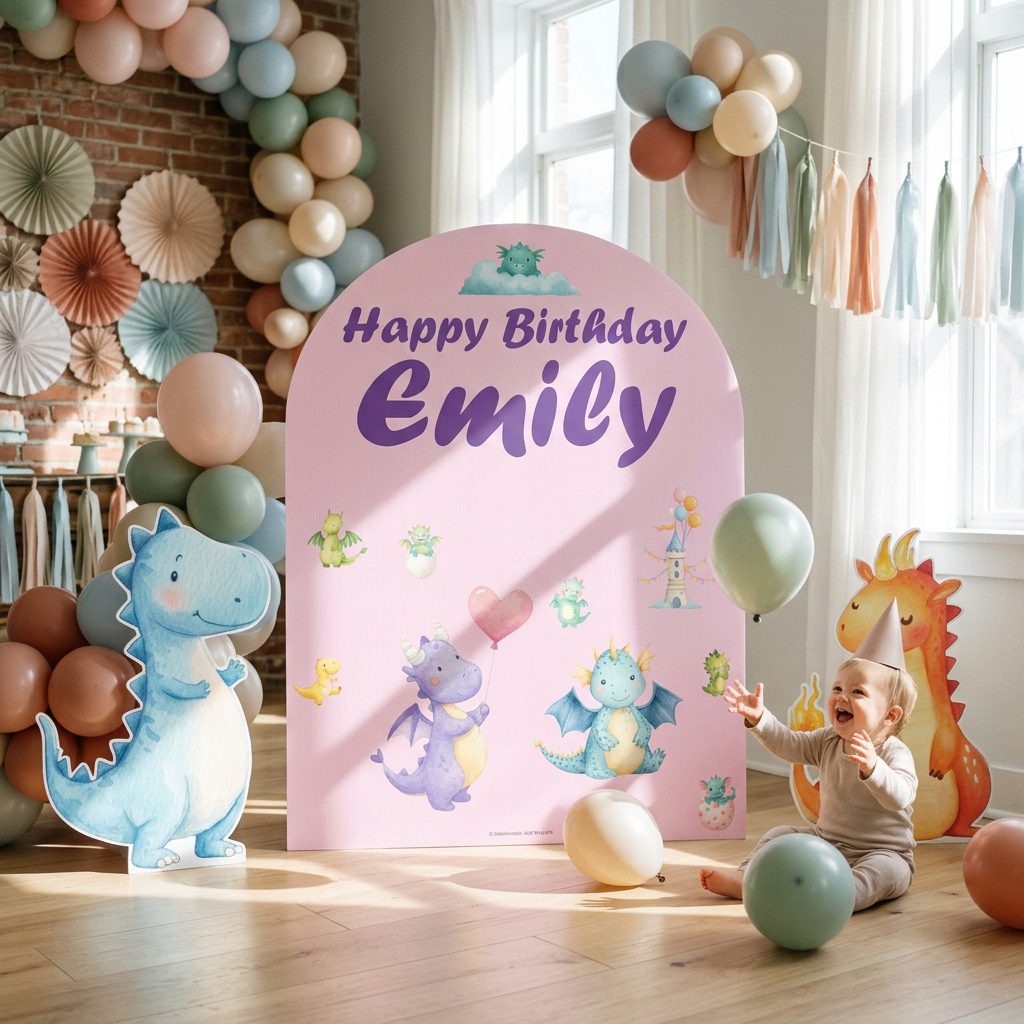 Fantasy Dragons Birthday Backdrop Set - display 6