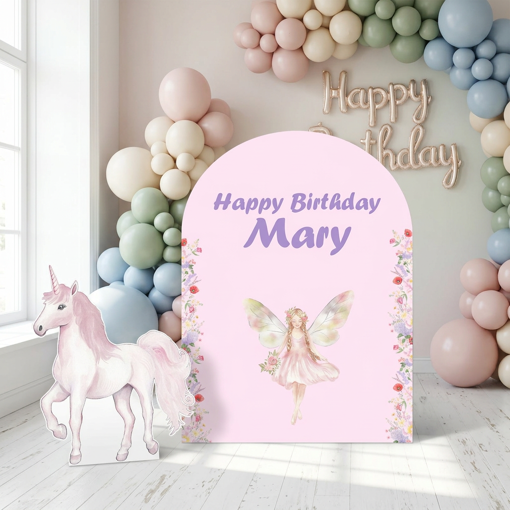 Fairy Unicorn Birthday Backdrop Set - display 4