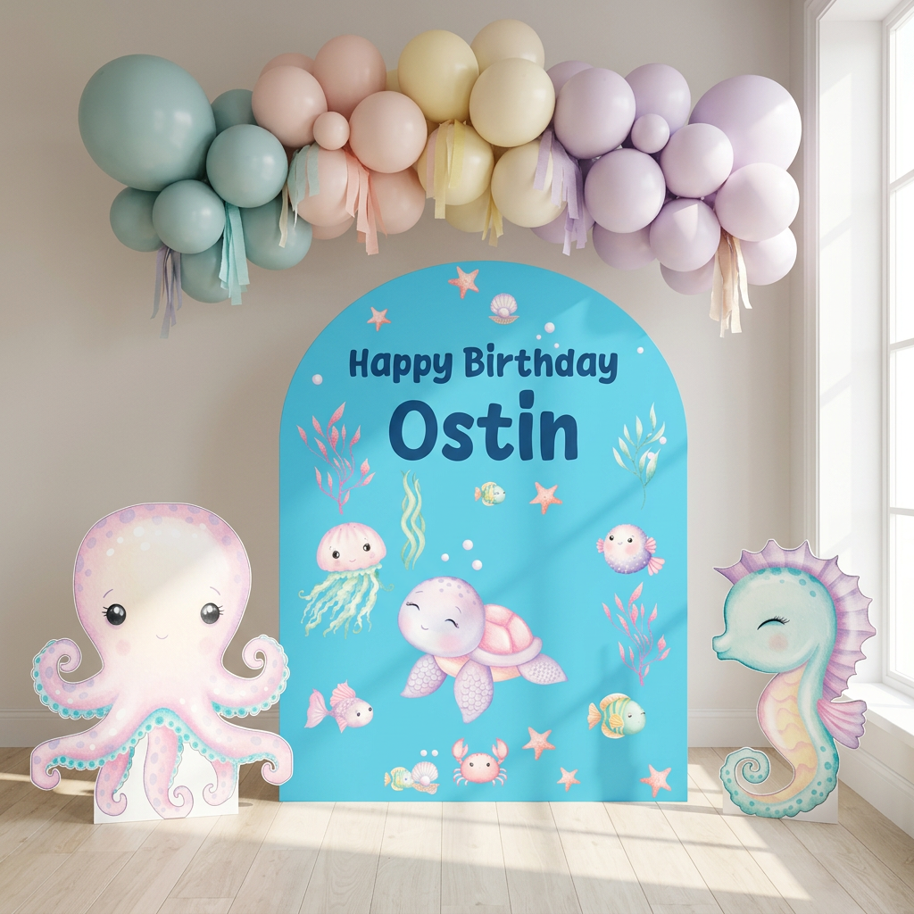 Under the Sea Birthday Backdrop Set - display 1