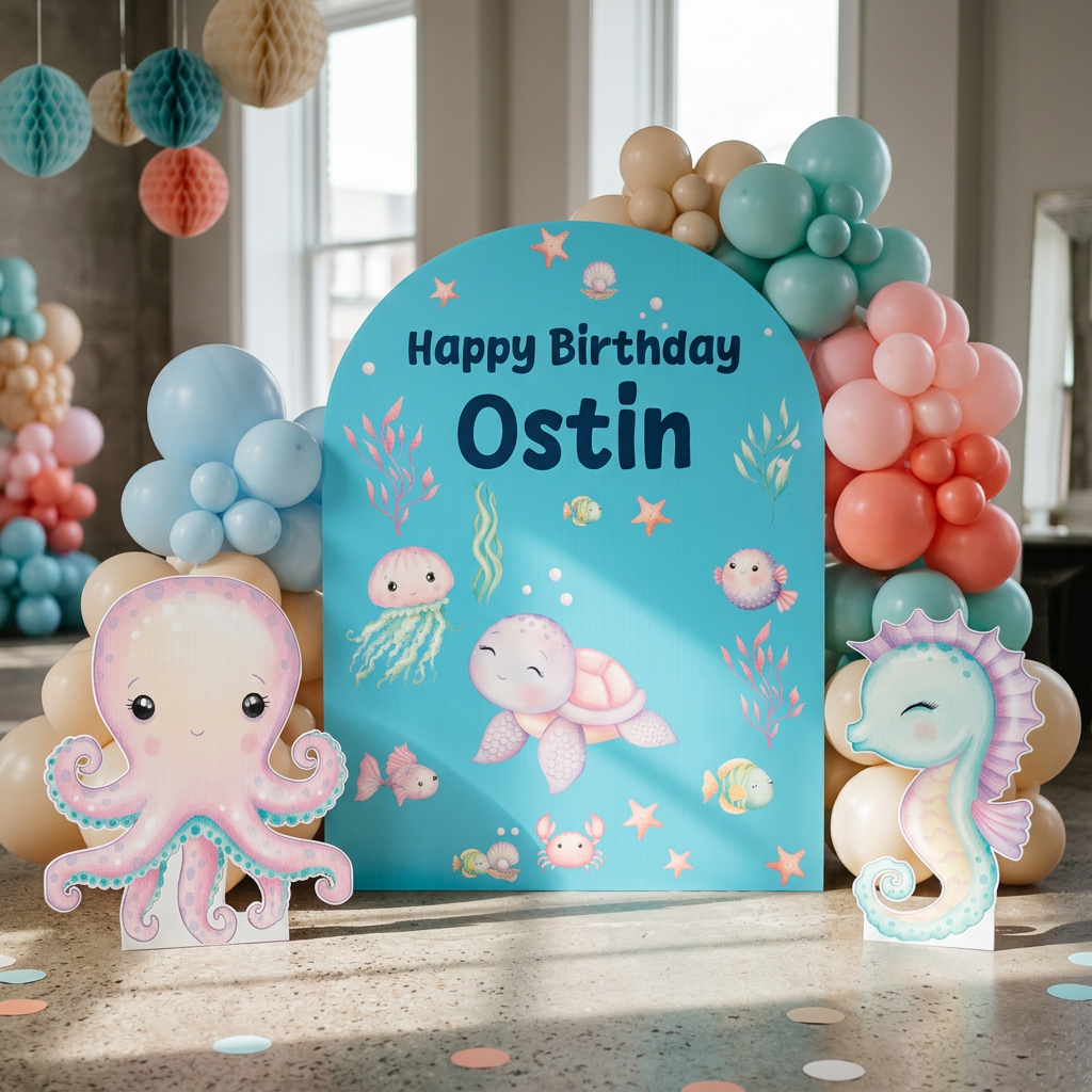 Under the Sea Birthday Backdrop Set - display 2