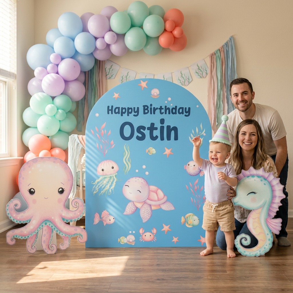 Under the Sea Birthday Backdrop Set - display 3