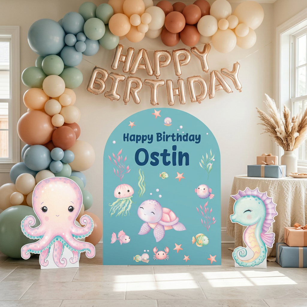 Under the Sea Birthday Backdrop Set - display 4