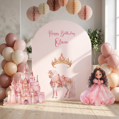 Pink Princess Birthday Backdrop Set - display 2