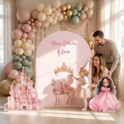 Pink Princess Birthday Backdrop Set - display 3
