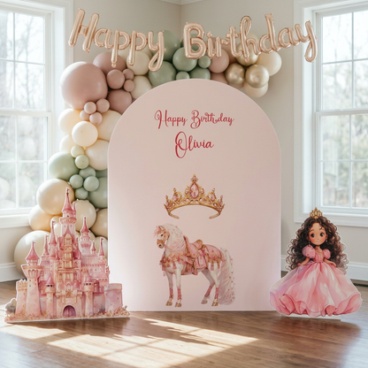 Pink Princess Birthday Backdrop Set - display 4