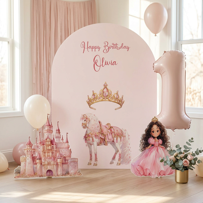 Pink Princess Birthday Backdrop Set - display 5