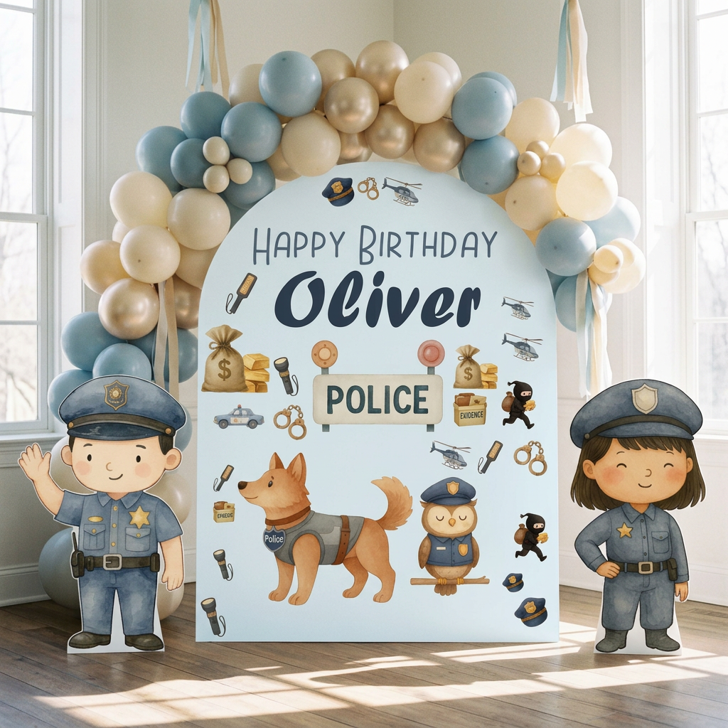 Police Birthday Backdrop Set - display 1