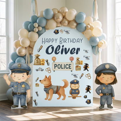 Police Birthday Backdrop Set - display 1