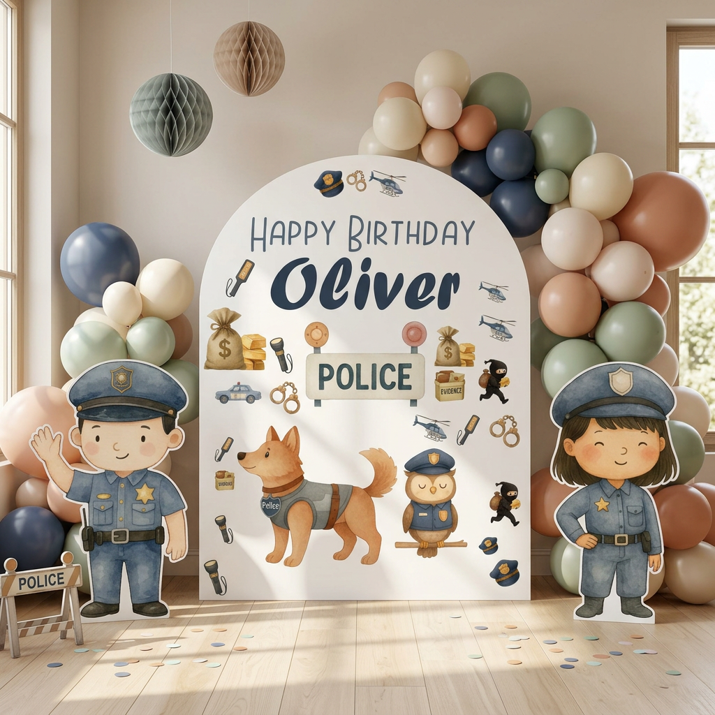 Police Birthday Backdrop Set - display 2