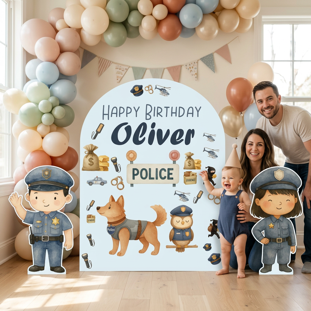 Police Birthday Backdrop Set - display 3