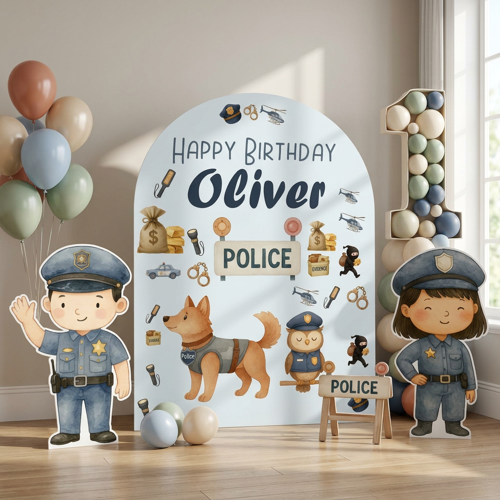 Police Birthday Backdrop Set - display 5