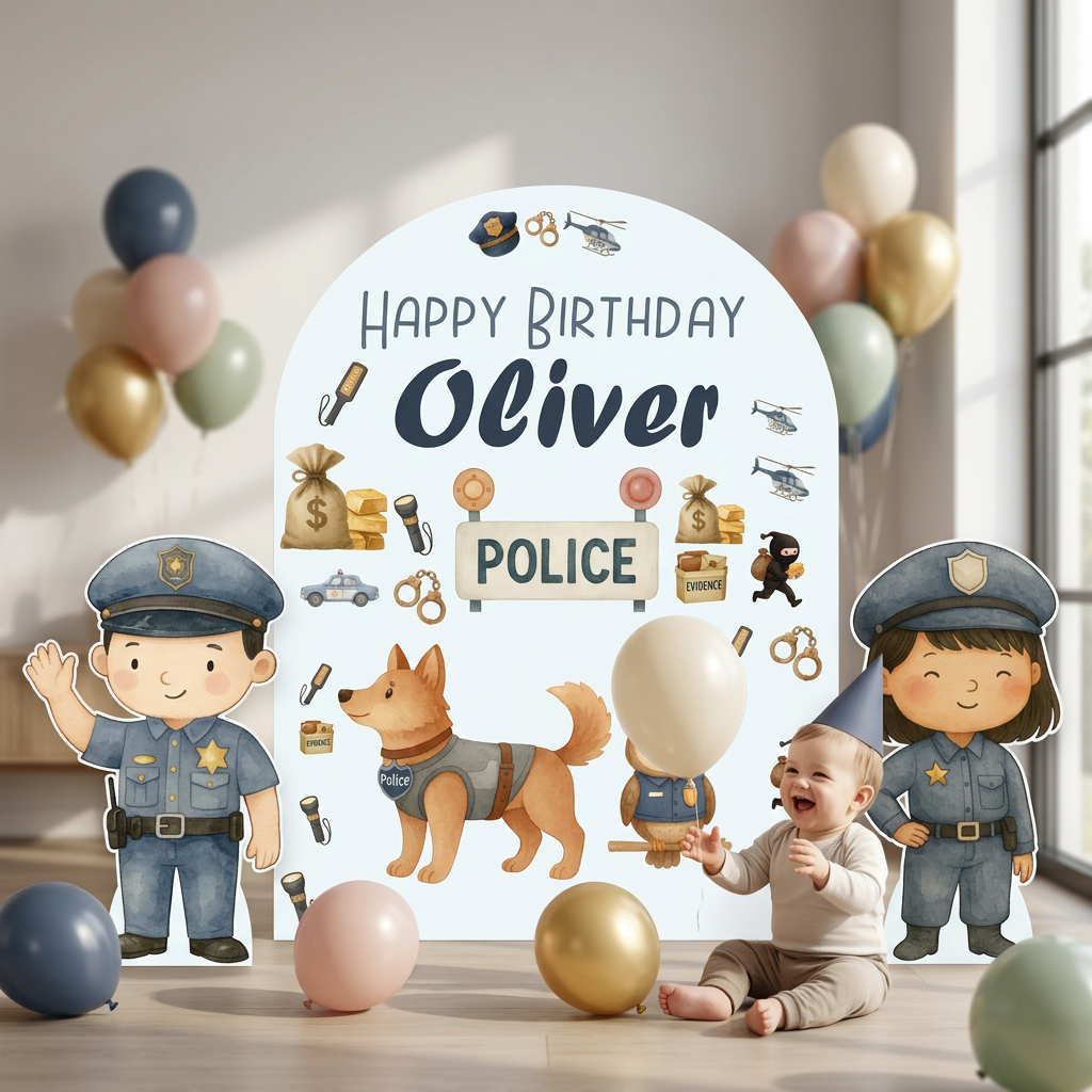 Police Birthday Backdrop Set - display 6