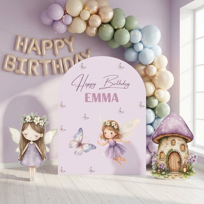 Purple Fairy Birthday Backdrop Set - display 4