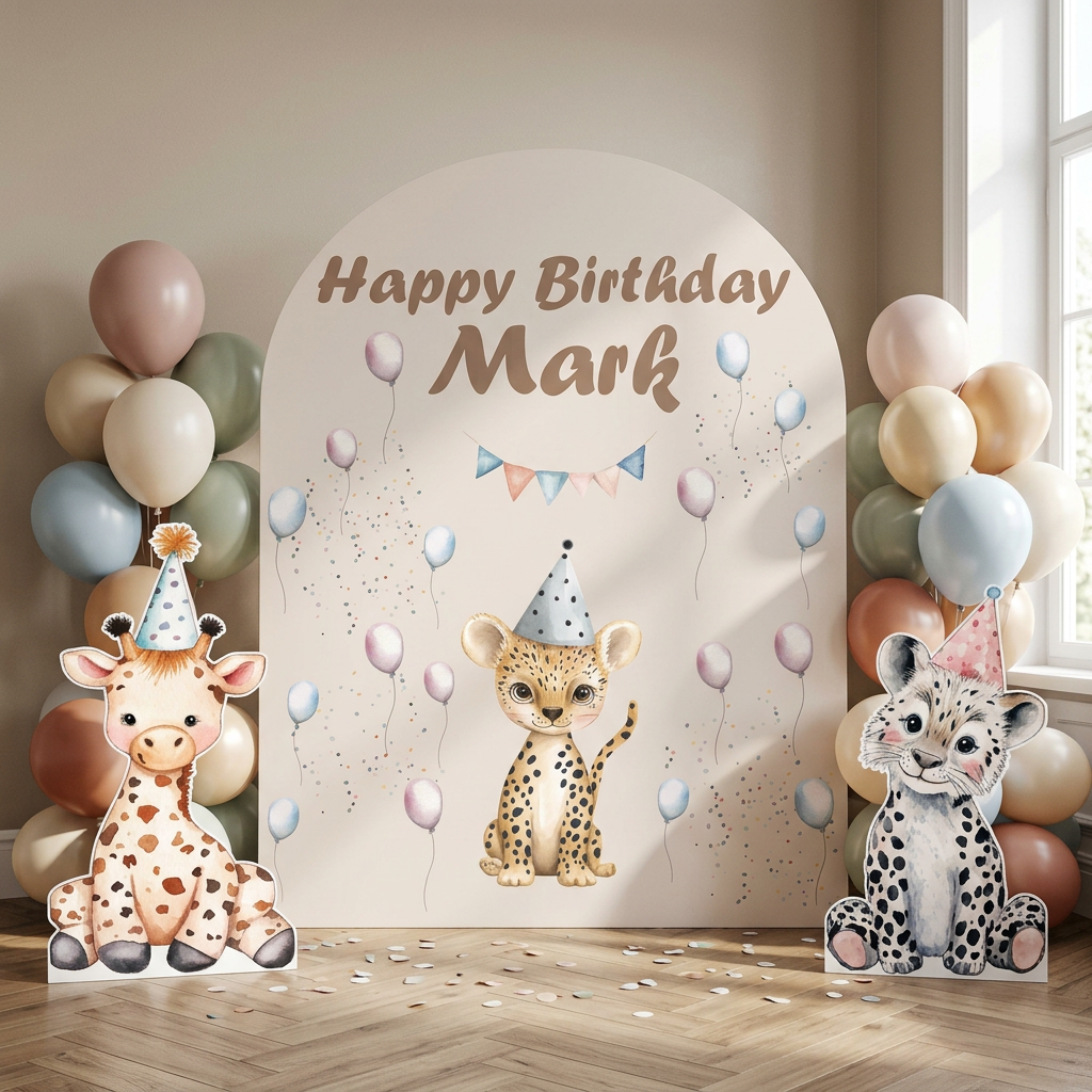 Safari Birthday Backdrop Set - display 2