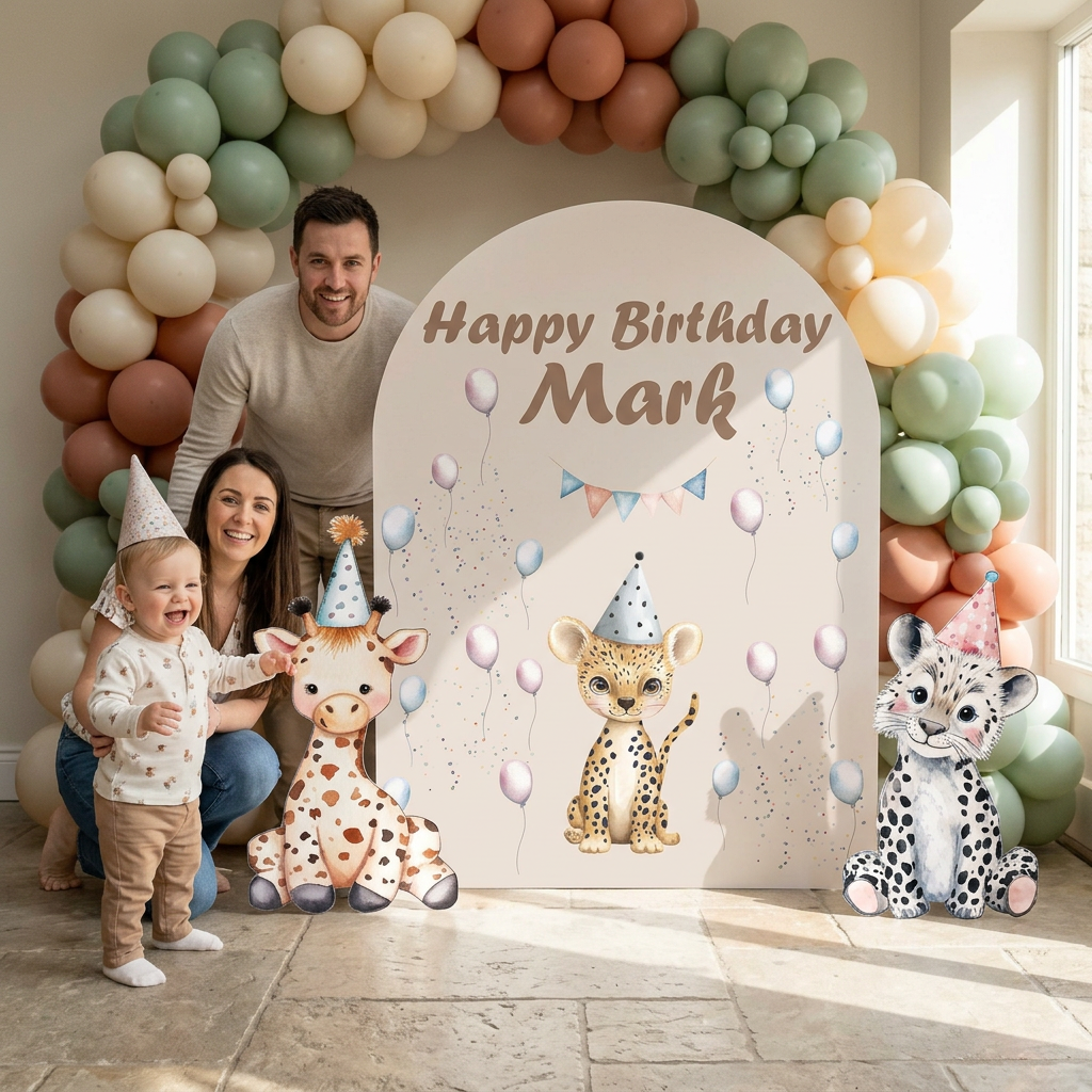 Safari Birthday Backdrop Set - display 3