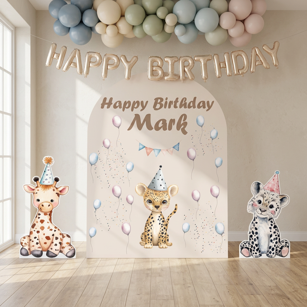 Safari Birthday Backdrop Set - display 4