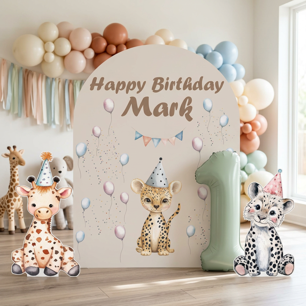 Safari Birthday Backdrop Set - display 5
