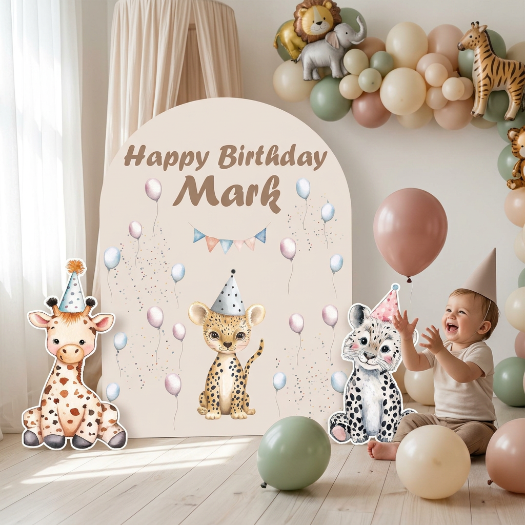 Safari Birthday Backdrop Set - display 6