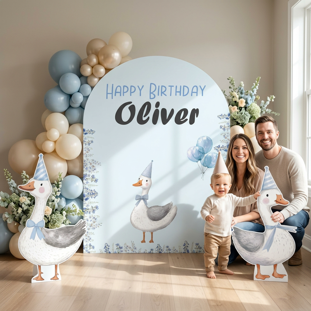 Blue Goose Birthday Backdrop Set - display 3